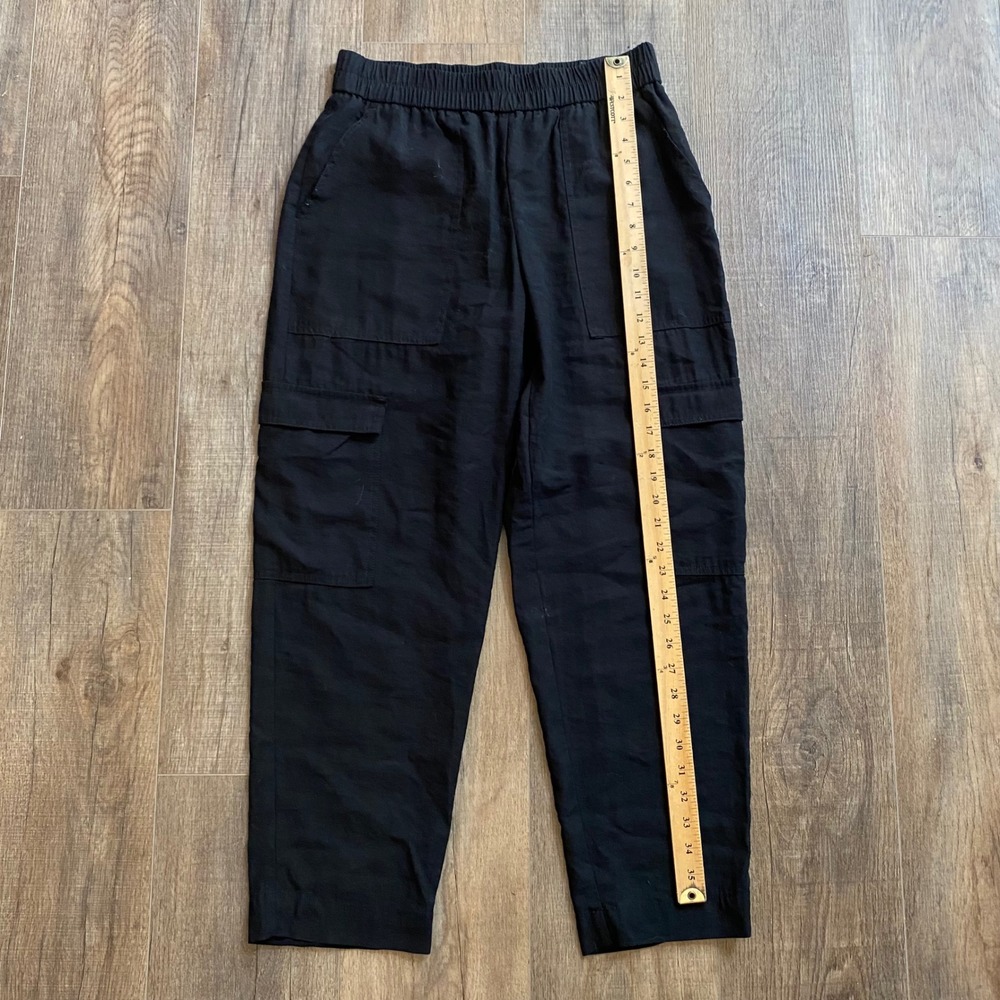 A New Day Womens Black Cargo Pants Elastic Waist Utility Trousers Size Medium M - Picture 6 of 7